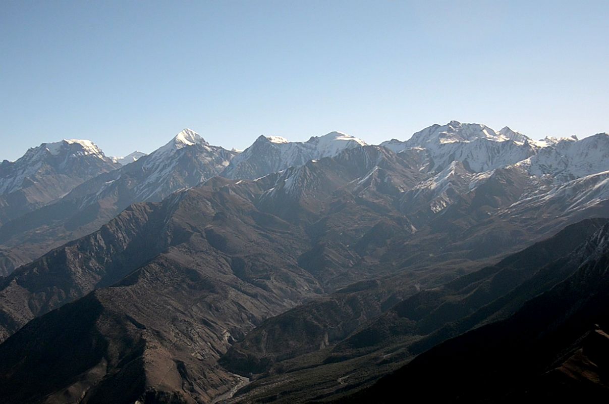 05 Yakawa Kang, Khatung Kang, Valleys Leading To Thorung La And Mesokanto La From Slope Above Yak Kharka On The Trail To Kalopani Around Dhaulagiri 